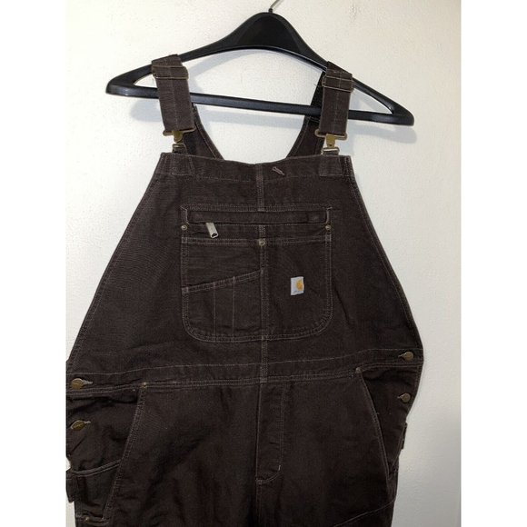 Carhartt Women XXL Tall 20 Insulated Bib Overalls Chocolate Brown Model OR4031-W - Picture 1 of 8